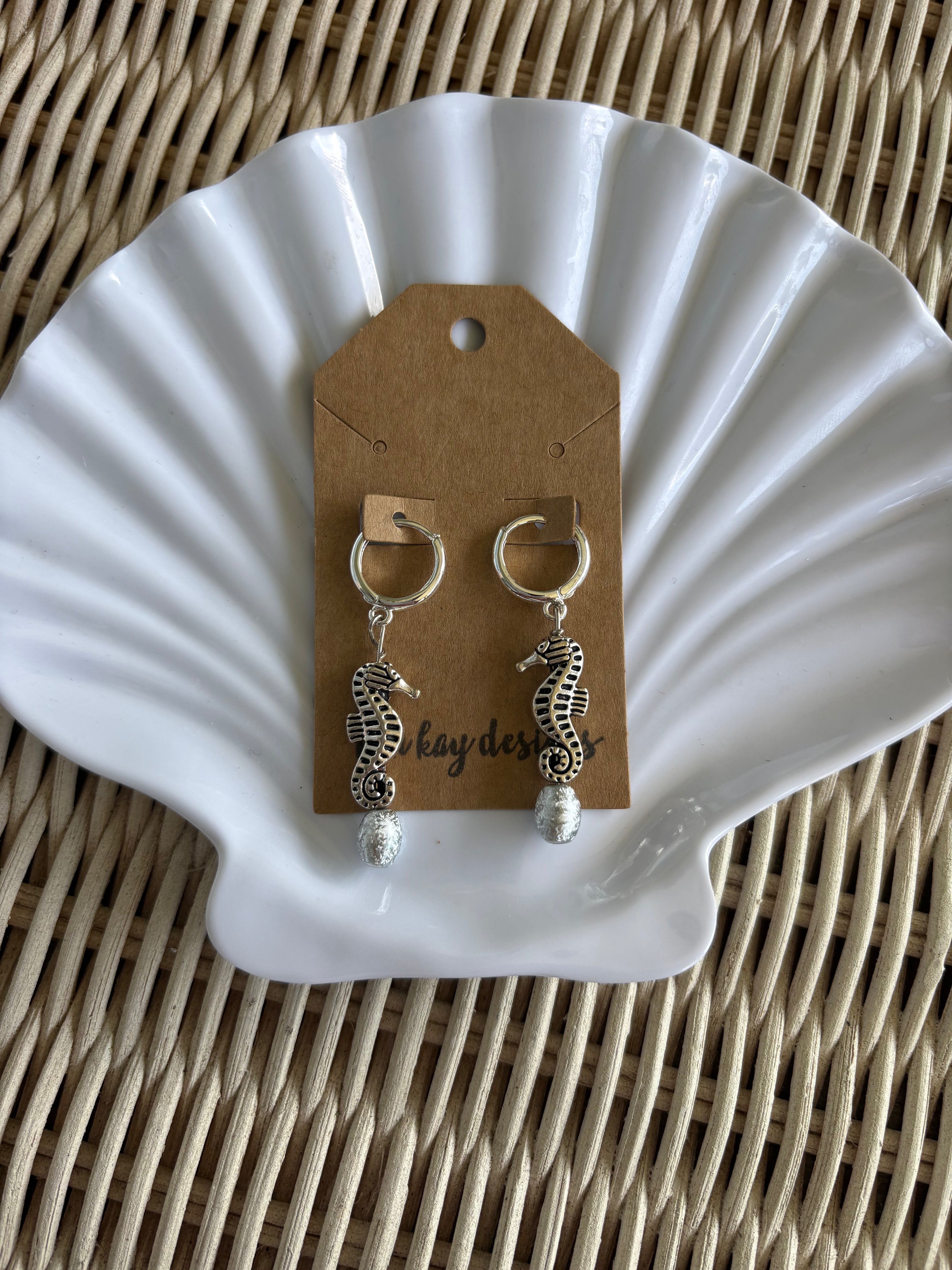 shimmer seahorse earrings