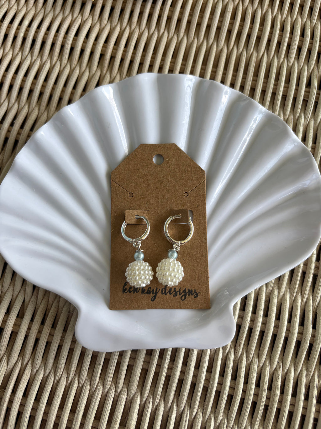 blue pearl earrings