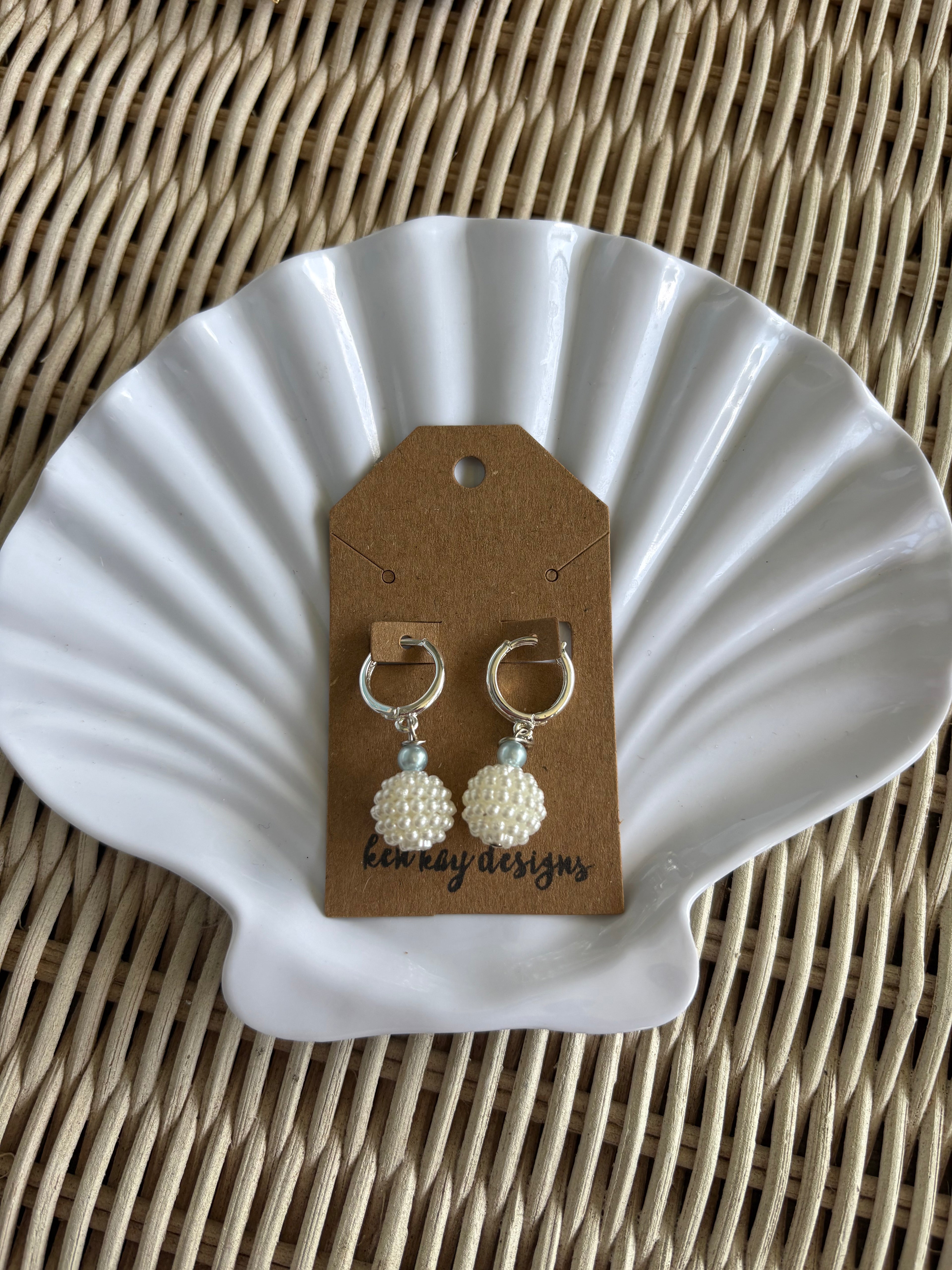 blue pearl earrings