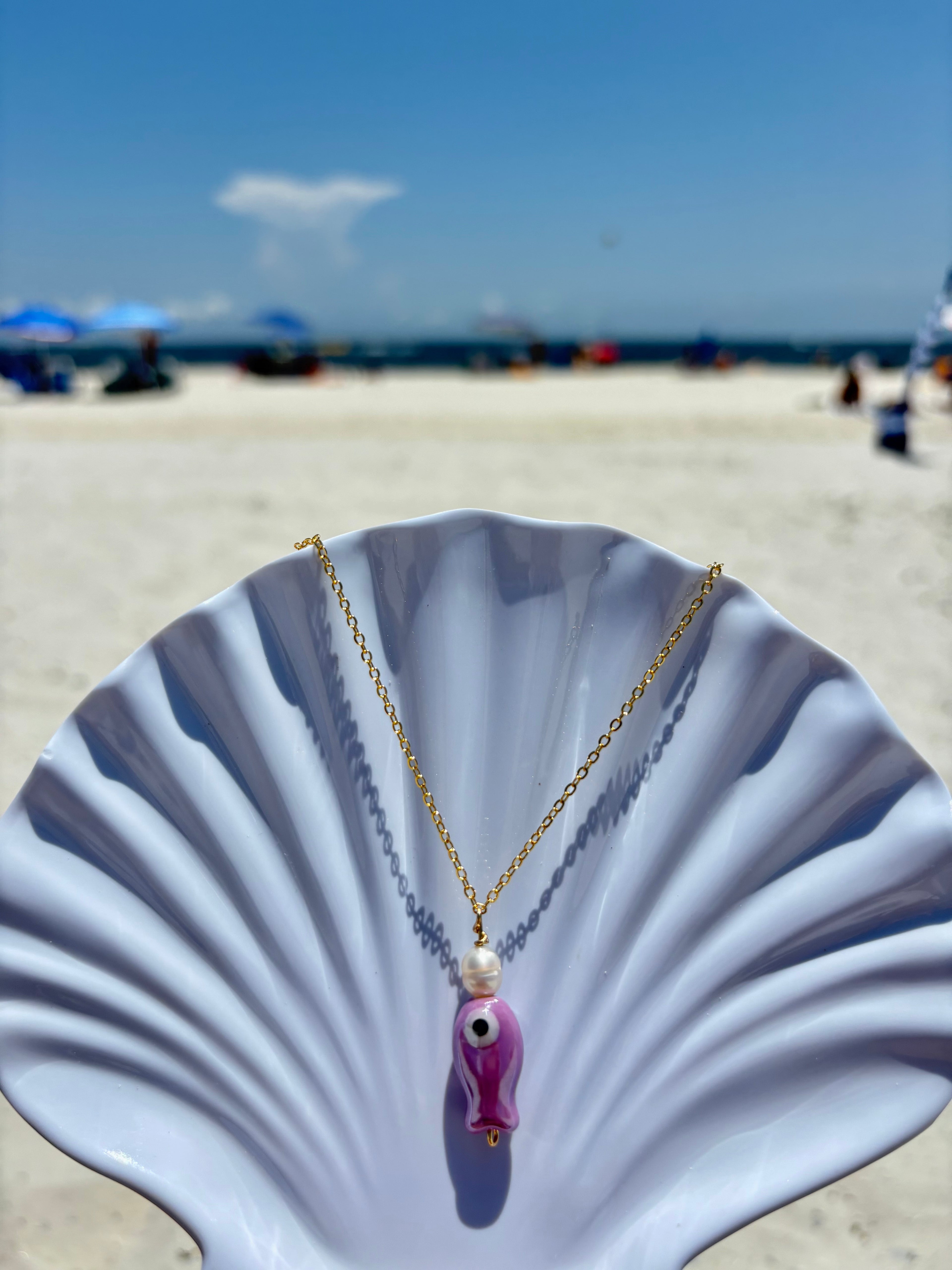 Purple Fish Necklace