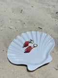 Pink conch earrings