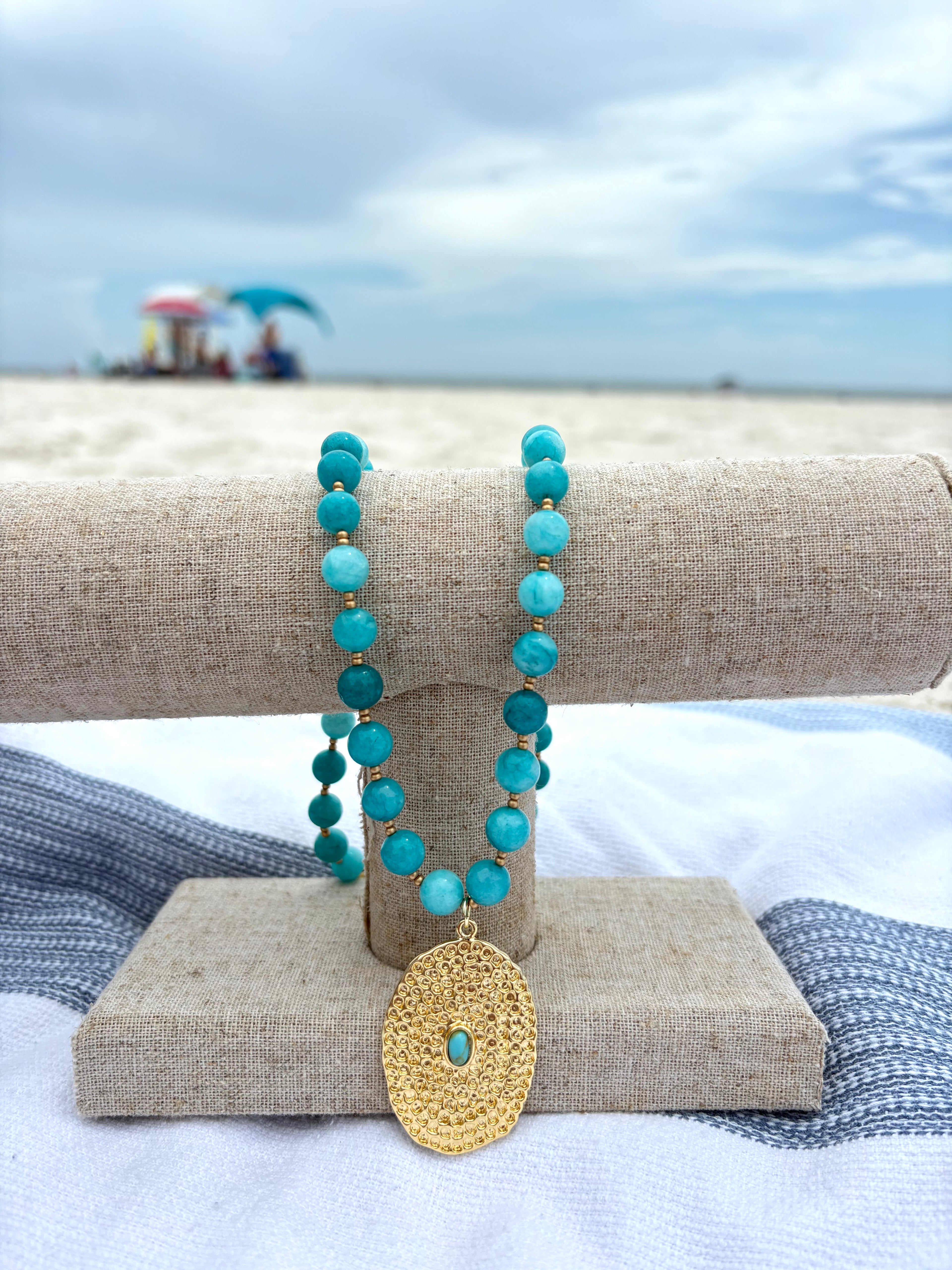 Teal waters necklace